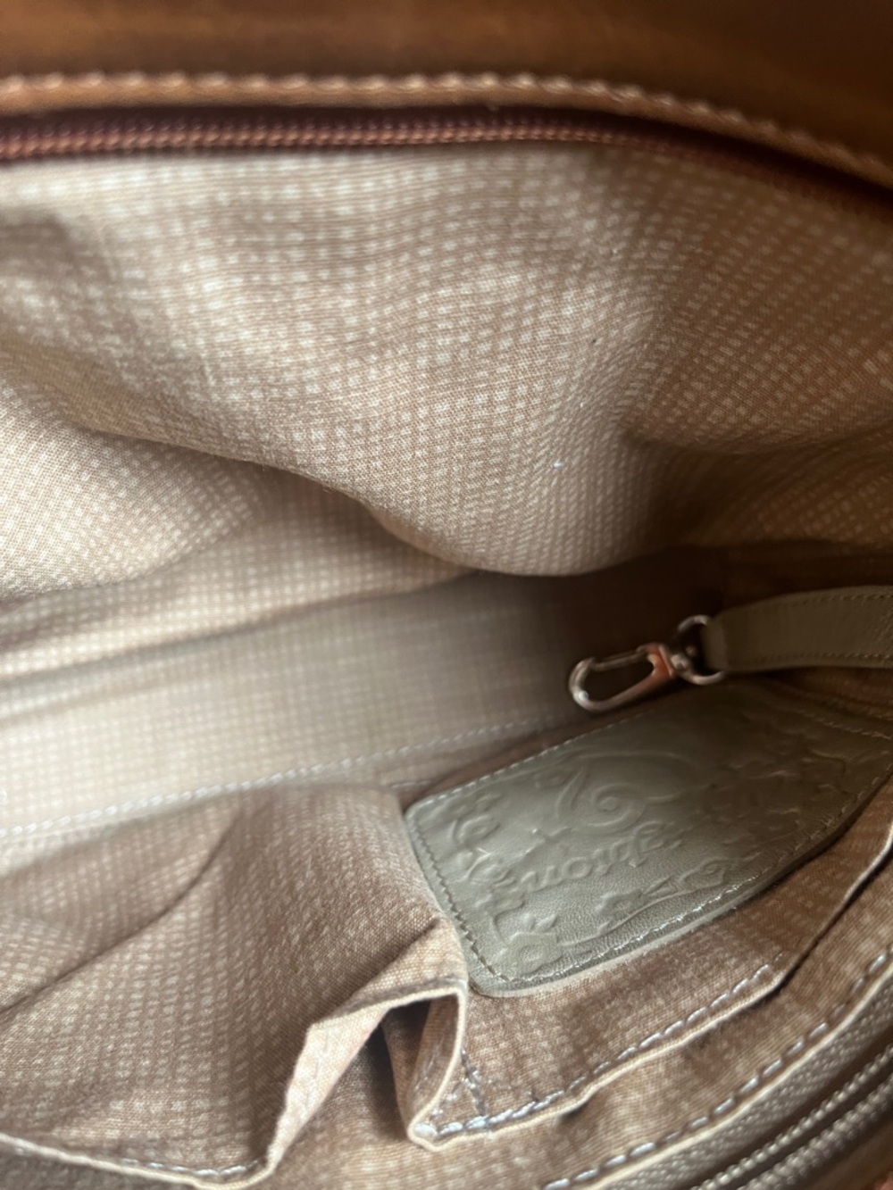 Brighton Eva Woven Straw Tote Shoulder Crossbody Bag with Brown Leather Trim - Picture 10 of 16